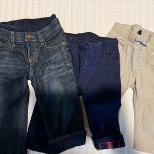 GAP Kids Blue Denim and Tan Chino Pants